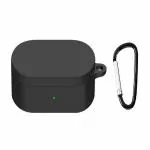 Ragro Silicone Front And Back Case With Keychain For OnePlus Nord Buds 2 (Black)