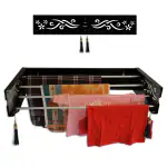 UNIQUE CLOTHS Wall mounted foldable cloth drying hanger cum rack - For indoor and outdoor use(4tube)