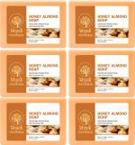 MeriBana Khadi Herbal Natural Handmade Honey Almond Bath Soap (6 x 125 g)