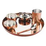 Copper Hammered Dinner Set of 6 Piece