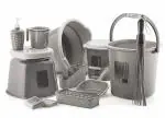Liza Opera Plastic Bucket, Tub & Mug Bathroom Set 11 Pcs, Heavy Duty, Large Capacity (Dark Grey)