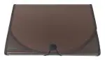 Shining Zon Essentials 13 Pockets Expanding File with Card Holder | Durable Plastic Document File Storage Bag with Elastic Swing File Organizer for A4 Size Documents Brown, Pack of 1