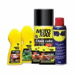 Pidilite Motomax Bike Grooming and Maintenance Mega Kit (1 - Car Shampoo 100 ml, Instashine Polish in Sponge 2N, Bike Polish Liquid 100 ml, Chain Lube 200 ml, WD40 170 g)