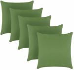 Sleepsia Throw Pillow Covers - Premium Velvet Cushion Covers - 16X16 (Green) Set of 5