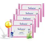 Softsens Baby Wet Wipes With Aloe Vera And Moisturising Lotion 20 Pcs Pack Of 5