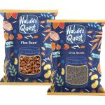 Nature's Quest Seeds Combo 1800 g (Pack of 2 Each 900Gms ) | Chia Seeds | Flax Seeds