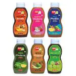 Add me Chutney 6 in 1 meethi sonth Chatni, pudina Sauce, Mixed Pickle, Sweet amla, Punjabi Garlic Chutney, Mango Methi Dana Pickles, 210-240G Each Pack of 6 Classic Indian Chutneys