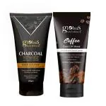 Globus Naturals Brightening & Oil Control Peel Off Mask Combo For Men - Coffee Peel Off Mask & Charcoal Peel Off Mask- Set of 2