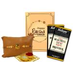 Midiron Beautiful Rakhi Gift Set for Brother with Handmade Chocolates Bars |Rakhi Gift Hamper with Premium Chocolate and Greeting Card for Brother | Rakhi chocolate Gift for Brother