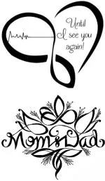 Ordershock Waterproof Heart Mom Dad Temporary Body Tattoo