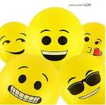 Smartcraft Emoji Balloons Latex Yellow Emoji Smiley Balloons (Pack Of 25)