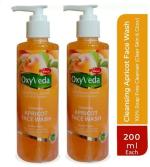 Simco Oxyveda Apricot Face Wash All Skin Types Gel for Men and Women, 200 ml (pack of 2)