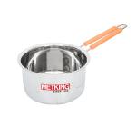 METKING Easy to Clean Silver Stainless Steel Sauce Pan with Orange Handle 1600 ml