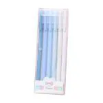 Silly Panda Creative 0.38mm Morandi color neutral pen box pen 6 sets retro stationery office supplies signature pen (Blue)