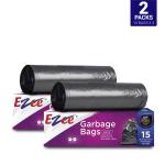 Ezee Black Garbage Bags 24 inch x 32 inch 15 pcs (Pack of 2)