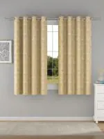 Raymond Home Beige Ethnic 52% Polyester 48% Cotton Window Curtains with Rust Proof Stainless steel Eyelits