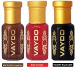 VAYDO 3 Roll combo Attar/Perfume, Apply directly on your body/skin & Clothes for a Refreshing and long lasting fragrance. (Long Lasting 24 hrs, Alcohol-Free Roll)(6+6+6ML) Floral Attar (Dehn el oud)