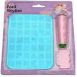Royalkart Nail Art Stamping Jumbo Image Plate D.I.Y With Double-Sided Stamper, Metal Scraper, 5pcs Double-Sided Dotting Tool