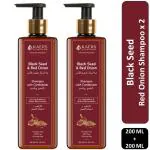 Kaers by Healthcrew Kalonji Herbal Shampoo | Black Seed and Red Onion | Shampoo With Conditioner | Paraben Free, SLES Free, Dioxane Free | Hydration and Shine Restoration | For All Hair Type | Soft & Shiny Hair for Wow Effect | 200 ml x 2 ( Pack of 2 )