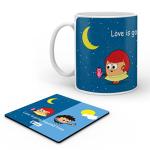 Indibni Love Is Going Beyond Time Quote Long Distance Couple Mug And Coaster For Valentines Day 2