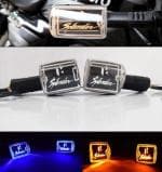 PBTA Premium LED Indicator with Splendor Logo Compatible With Hero Splendor & Splendor Plus, Splendor Pro, Splendor Old Model, Splendor New Model Blue & Yellow Color - Pack of 4