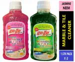 GOGO Premium Marble & Tile Cleaner, Pack of 1Ltr X 2 (Jasmine & Neem)