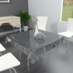 MONKDECOR PVC Transparent 2 Seater Square Shape Center/Coffee Table Cover Without Lace (Size-48x48 Inches)