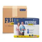Friends Premium Adult Diapers Pant Style - 80 Count - L- with odour lock and Anti-Bacterial Absorbent Core- Waist Size 30- 56 Inch ; 76- 142cm