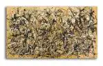 Tamatina Multicolor Jackson Pollock Autumn Rhythm Abstract Unframed Art Canvas Painting - 15X9 Inch