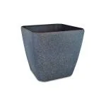 Garden Art Black Square Indoor and Outdoor Decorative Unbreakable Durable for Home Office Terrace Kitchen Plastic Flower Pots (18 x 18 x 17 cm)