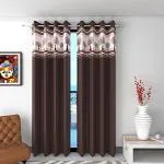 Grihshobha Coffee Tree Polyester Door Curtain (2.44 x 1.22 m) (Pack of 2)