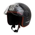 Ascone Thump Open Face Helmet, PC Visor, Matte Black, M