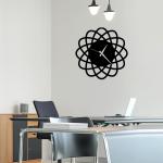 WALLCENTRE (ART BEYOND IMAGINATION) Decorative Spiral Loop Wall Clock, Geoemtric Flower Minimalist Design Metal Wall Clock for Office Wall Decor, Metal Wall Clock Art (Black, 40 Cm)