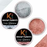 KINDED Greyish Silver and Rose Gold Powder Loose Shimmer Glitter Eyeshadow for Women - Pack of 2, Each Pack 3 g
