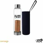 Fuze Glass Bottle with Removable Pure Copper Filter 700 ML (Blue)