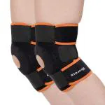 STRAUSS Adjustable Knee Support Patella Black and Orange - Free Size