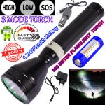 QTX 800 Meter 3 Mode High, Low, Sos Waterproof LED Chargeable Metal Body Emergency