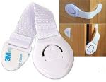 Inditradition Baby Safety Drawer & Door Strap Locks | Multi-Places Use, Adjustable Latches, Push Button (White) (Pack of 4)