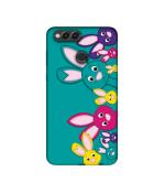 Casotec Rabbit Family Design 3D Printed Hard Back Case Cover for Huawei Honor 7X