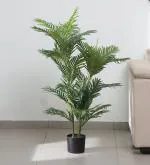 ARICK DECOR Artificial Areca Palm Tree - Artificial Plants for Home Decor Big Size with Black Pot (Palm Tree Areca - 4 Feet)