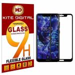 Kite Digital Nokia 5.1 Plus Black 5D Premium Tempered Glass Screen Protector Slim 9H Hard 2.5D