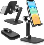 Shahn Phone Holder for Table, Foldable Universal Mobile Stand for Desk with Adjustable Height & Angle