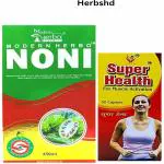 Herbshd NONI syrup 450ml & SUPER HEALTH Capsule For Immunity & Energy Booster