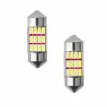 AllExtreme EX00SDM 12 LED Universal Car Interior Super Bright Roof Light Reading Dome Bulb Lamp with Festoon Holder (6W, White, 2 PCS)
