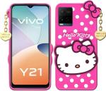 Mintak Vivo Y21 2021 Pink Silicon Scratchproof Mobile Back Cover
