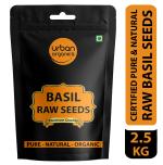 Urban Organics Basil / Sabja / Tukmariya / Bapchi Super Food Healthy and Nutrious- 2.5kg