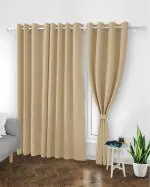 TopDrapes Room Darkening Blackout Door Solid Curtain with Tie Back 7 feet 1 Pcs ( Silky Colour )