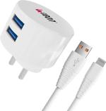 Ubon 12 W Multiport Mobile Fusion Charger Ch 59A,2.6 Amp Fast Charger Charger With Detachable Cable