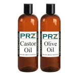 PRZ Combo Of Extra Virgin Olive Oil and Castor Oil 500 ml Each (Combo Of 2)