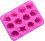 noble foods Microwave Safe Rose Flower and Heart Shape Silicone Chocolate Mould 12 Cavity